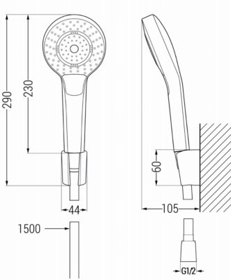 Mexen Pecos R05 ensemble de bain, chrome - 72703R05-00