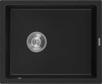 Mexen Pedro évier en granit 1 bac 560 x 460 mm, noir, siphon chromé ...