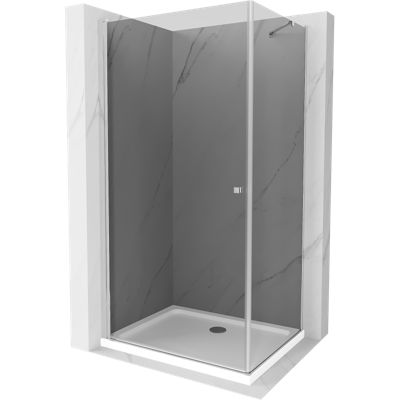 Mexen Pretoria cabine de douche pivotante 100 x 70 cm, graphite, chrome + bac Flat - 852-100-070-01-40-4010