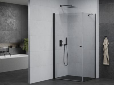 Mexen Pretoria cabine de douche pivotante 90 x 100 cm, transparent, noir - 852-090-100-70-00