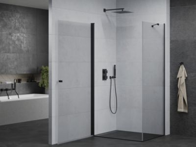 Mexen Pretoria cabine de douche pivotante 90 x 100 cm, transparent, noir - 852-090-100-70-00