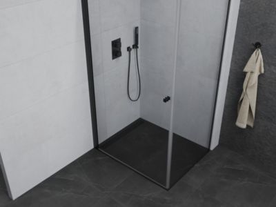 Mexen Pretoria cabine de douche pivotante 90 x 100 cm, transparent, noir - 852-090-100-70-00