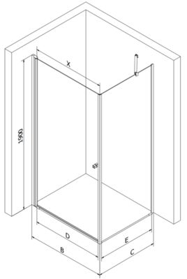 Mexen Pretoria cabine de douche pivotante 95 x 70 cm, transparent, chrome - 852-095-070-01-00