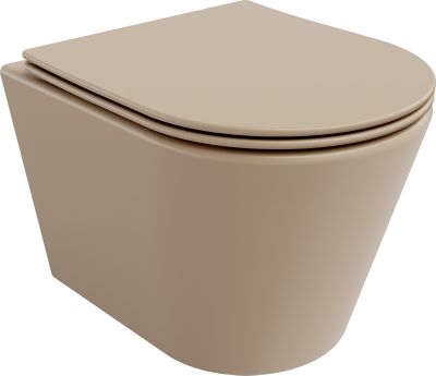 Mexen Rico cuvette WC Rimless avec abattant à descente lente slim, duroplast, cappuccino mat - 30724064