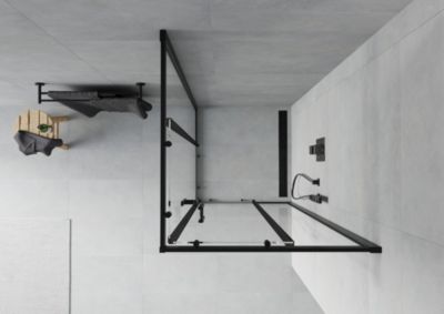 Mexen Rio cabine de douche carrée 70 x 70 cm, transparente, noire - 860-070-070-70-00