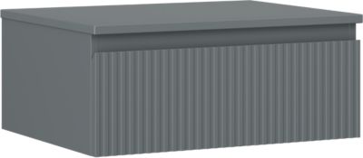 Mexen Rivel armoire de salle de bain sous lavabo 60 cm avec plateau, 1 tiroir, rainuré, graphite mat - 91A20-06023-1-BFC66
