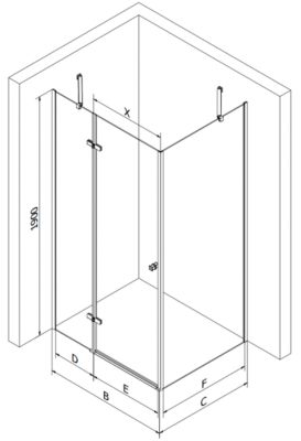 Mexen Roma cabine de douche pivotante 80 x 70 cm, transparent, chrome - 854-080-070-01-00