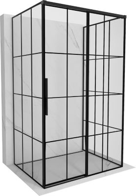 Mexen Rox-3S cabine de douche 3 côtés coulissante droite 110 x 80 cm, grille noire, noire - 8C2-110-080-70-77-3S-P