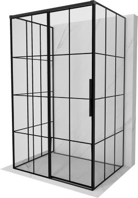 Mexen Rox-3S cabine de douche 3 parois coulissante gauche 105 x 85 cm, grille noire, noire - 8C2-105-085-70-77-3S-L