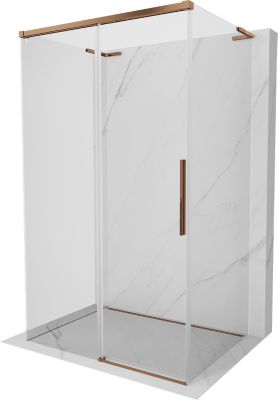Mexen Rox-3S L cabine de douche à 3 parois coulissante 110 x 90 cm, transparent, or rose - 8C2L-110-090-60-00-3S