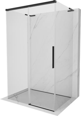 Mexen Rox-3S L cabine de douche à 3 parois coulissante 140 x 110 cm, transparente, noire - 8C2L-140-110-70-00-3S