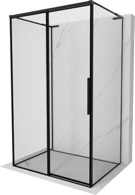 Mexen Rox-3S L cabine de douche à 3 parois coulissante gauche 125 x 75 cm, cadre noir, noir - 8C2L-125-075-70-70-3S-L