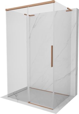 Mexen Rox-3S L cabine de douche 3 parois coulissantes 115 x 110 cm, transparente, cuivre brossé - 8C2L-115-110-65-00-3S