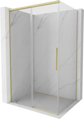 Mexen Rox cabine de douche coulissante 130 x 90 cm, transparent, or brossé - 8C2-130-090-55-00