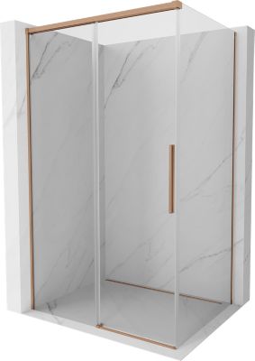Mexen Rox cabine de douche coulissante 145 x 100 cm, transparent, cuivre brossé - 8C2-145-100-65-00