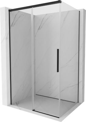Mexen Rox cabine de douche coulissante 150 x 85 cm, transparente, noire - 8C2-150-085-70-00