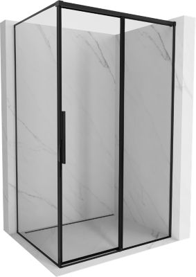 Mexen Rox cabine de douche coulissante droite 140 x 100 cm, cadre noir ...