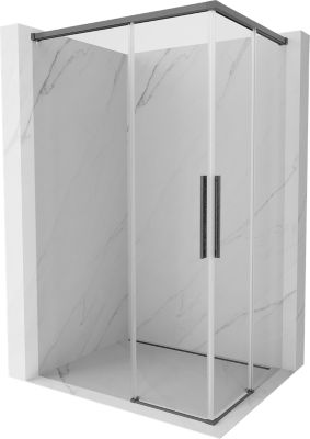 Mexen Rox Duo cabine de douche coulissante 120 x 85 cm, transparent, gris canon brossé - 8C2D-120-085-66-00