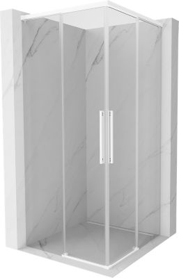 Mexen Rox Duo cabine de douche coulissante 80 x 80 cm, transparente, blanche - 8C2D-080-080-20-00