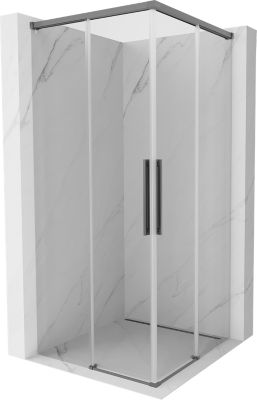 Mexen Rox Duo cabine de douche coulissante 85 x 85 cm, transparent, métal canon - 8C2D-085-085-95-00
