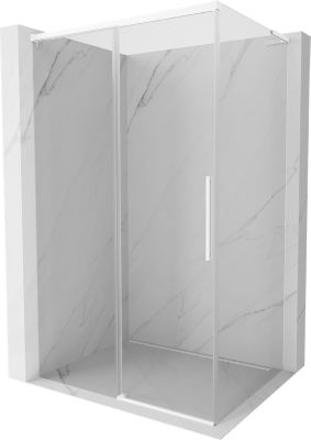 Mexen Rox L cabine de douche coulissante 105 x 75 cm, transparent, blanc - 8C2L-105-075-20-00