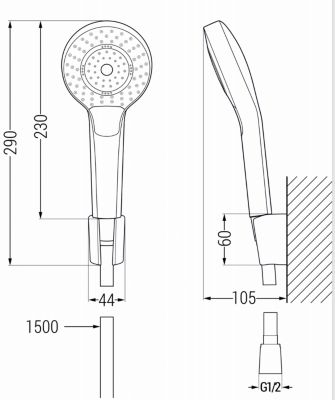 Mexen Royo R05 ensemble de bain, blanc - 72203R05-20