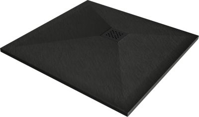 Mexen Stone+ receveur de douche composite carré 100 x 100 cm, noir, cache noir - 44701010-B