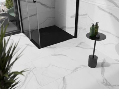 Mexen Stone+ receveur de douche composite carré 100 x 100 cm, noir, cache noir - 44701010-B
