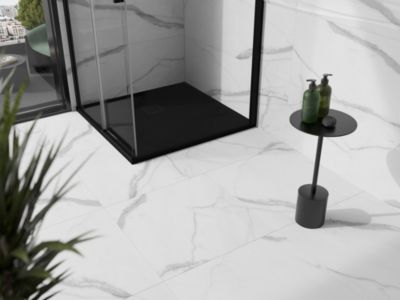 Mexen Stone+ receveur de douche composite carré 100 x 100 cm, noir, cache noir - 44701010-B