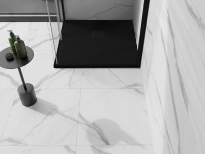 Mexen Stone+ receveur de douche composite carré 100 x 100 cm, noir, cache noir - 44701010-B