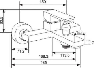 Mexen Uno R77 ensemble de bain, noir - 71413R77-70