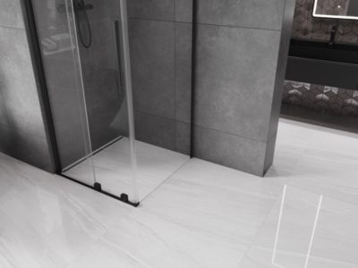 Mexen Velar cabine de douche coulissante 100 x 100 cm, transparente, noire - 871-100-100-01-70