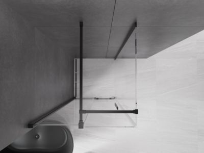 Mexen Velar cabine de douche coulissante 100 x 100 cm, transparente, noire - 871-100-100-01-70