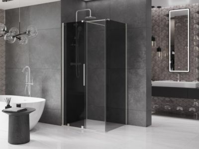 Mexen Velar cabine de douche coulissante 100 x 90 cm, graphite, nickel brossé - 871-100-090-41-97