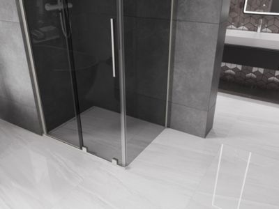 Mexen Velar cabine de douche coulissante 100 x 90 cm, graphite, nickel brossé - 871-100-090-41-97