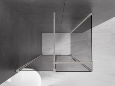 Mexen Velar cabine de douche coulissante 100 x 90 cm, graphite, nickel brossé - 871-100-090-41-97