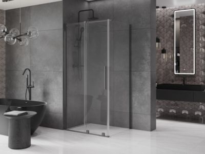 Mexen Velar cabine de douche coulissante 110 x 80 cm, transparent, gun metal - 871-110-080-01-95