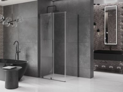 Mexen Velar cabine de douche coulissante 110 x 80 cm, transparent, gun metal - 871-110-080-01-95