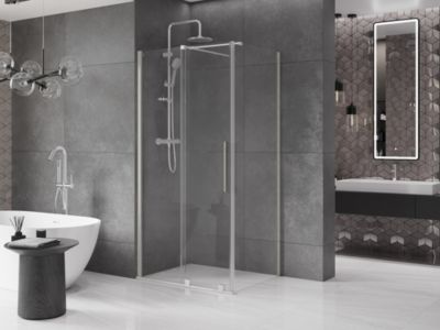 Mexen Velar cabine de douche coulissante 120 x 100 cm, transparent, nickel brossé - 871-120-100-01-97