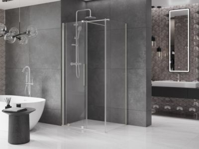Mexen Velar cabine de douche coulissante 120 x 100 cm, transparent, nickel brossé - 871-120-100-01-97