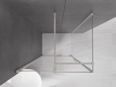 Mexen Velar cabine de douche coulissante 120 x 100 cm, transparent, nickel brossé - 871-120-100-01-97