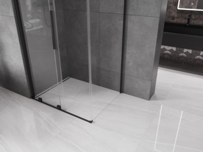 Mexen Velar cabine de douche coulissante 120 x 110 cm, transparent, noir - 871-120-110-01-70
