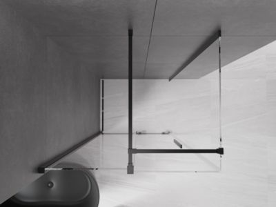 Mexen Velar cabine de douche coulissante 120 x 110 cm, transparent, noir - 871-120-110-01-70