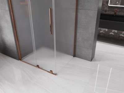 Mexen Velar cabine de douche coulissante 130 x 90 cm, dépoli, or rose - 871-130-090-31-60