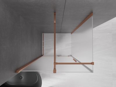 Mexen Velar cabine de douche coulissante 130 x 90 cm, dépoli, or rose - 871-130-090-31-60
