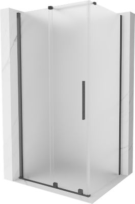 Mexen Velar cabine de douche coulissante 130 x 90 cm, givré, gris canon brossé - 871-130-090-31-66
