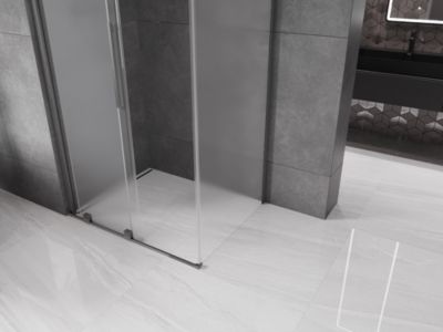 Mexen Velar cabine de douche coulissante 130 x 90 cm, givré, gris canon brossé - 871-130-090-31-66