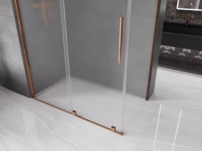 Mexen Velar cabine de douche coulissante 150 x 70 cm, givre, or rose - 871-150-070-31-60
