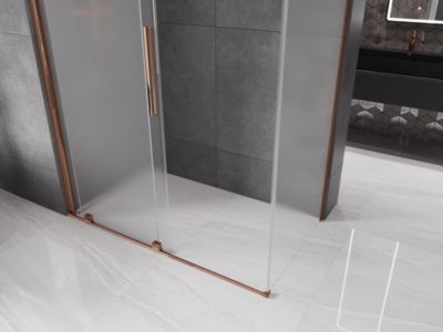Mexen Velar cabine de douche coulissante 150 x 70 cm, givre, or rose - 871-150-070-31-60