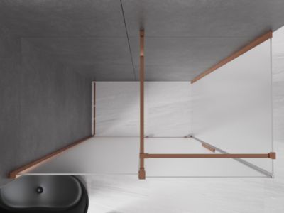 Mexen Velar cabine de douche coulissante 150 x 70 cm, givre, or rose - 871-150-070-31-60